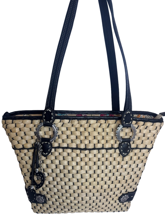 Brighton Handbags - #388 Brighton Straw Shoulder Bag w/ Charms